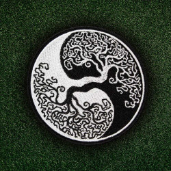 ユグドラシルの刺繡世界樹北欧アイアンオン/ベルクロパッチ